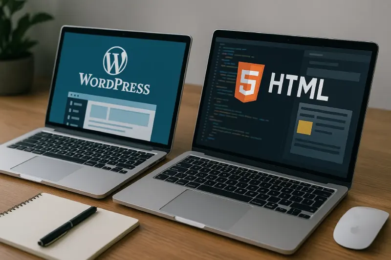 تفاوت طراحی سایت با وردپرس و Html